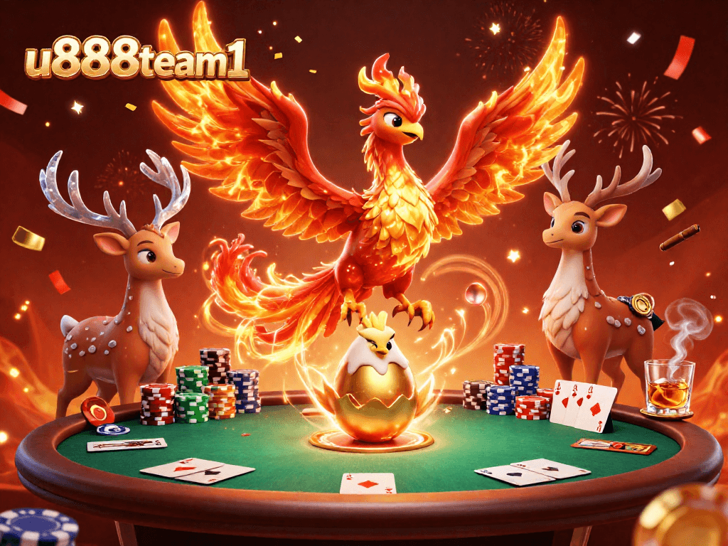 Engage in thrilling poker action with u888team1 featuring vibrant casino elements.