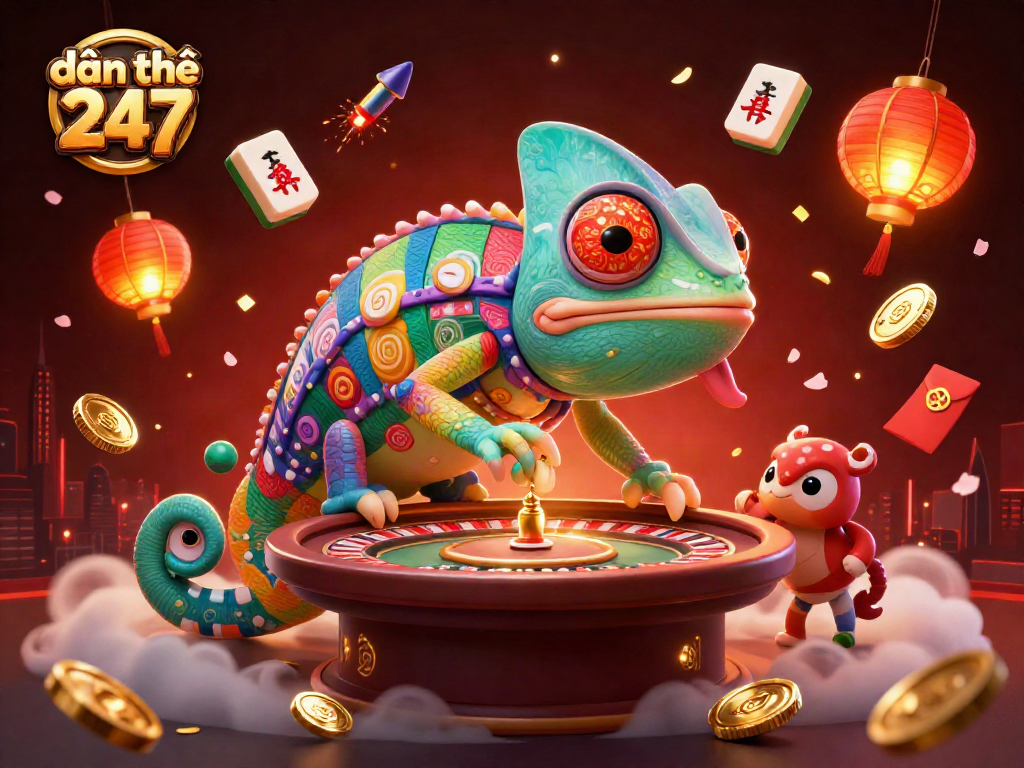 Spin and win with dàn đề 247 as vibrant coins and tiles collide in a lively casino scene.
