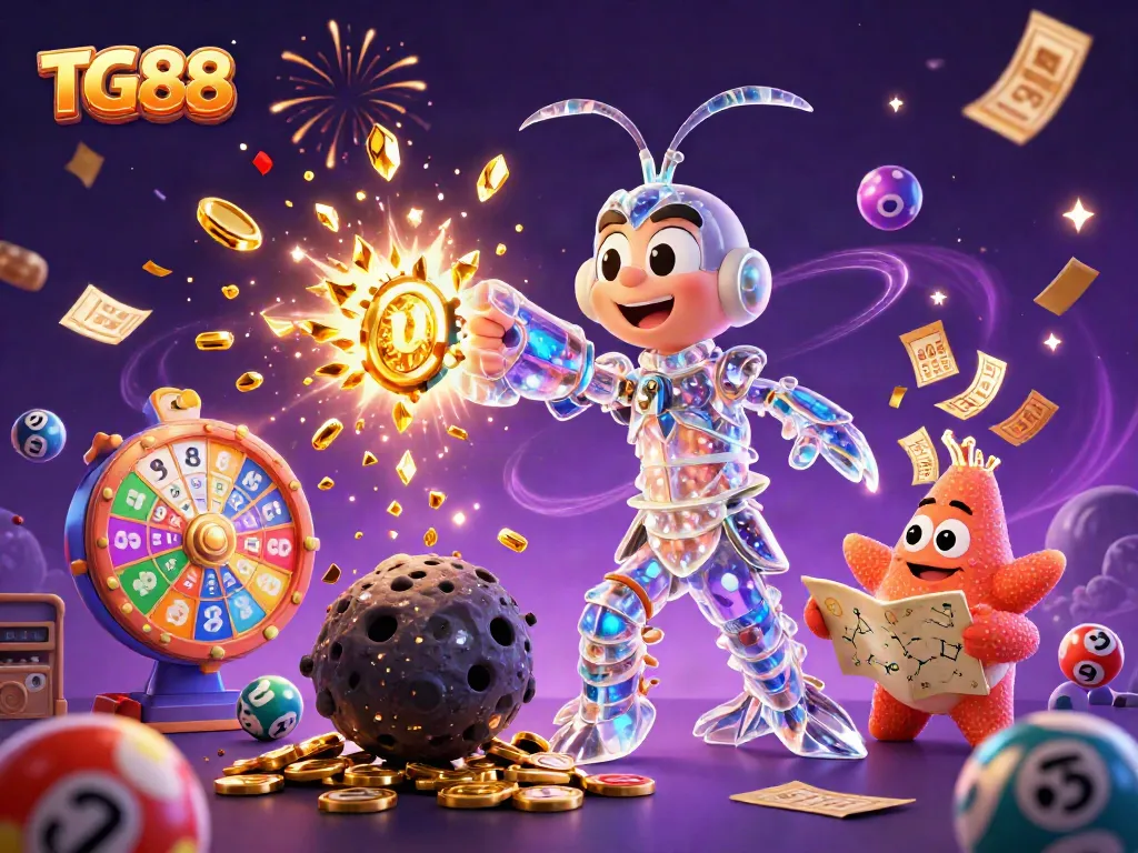 Engage with thrilling gaming adventures at TG88, featuring vibrant casino elements and magical effects.