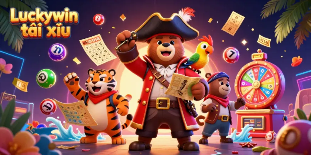 Experience the excitement of Luckywin tài xỉu with engaging 3D characters and vibrant game elements.