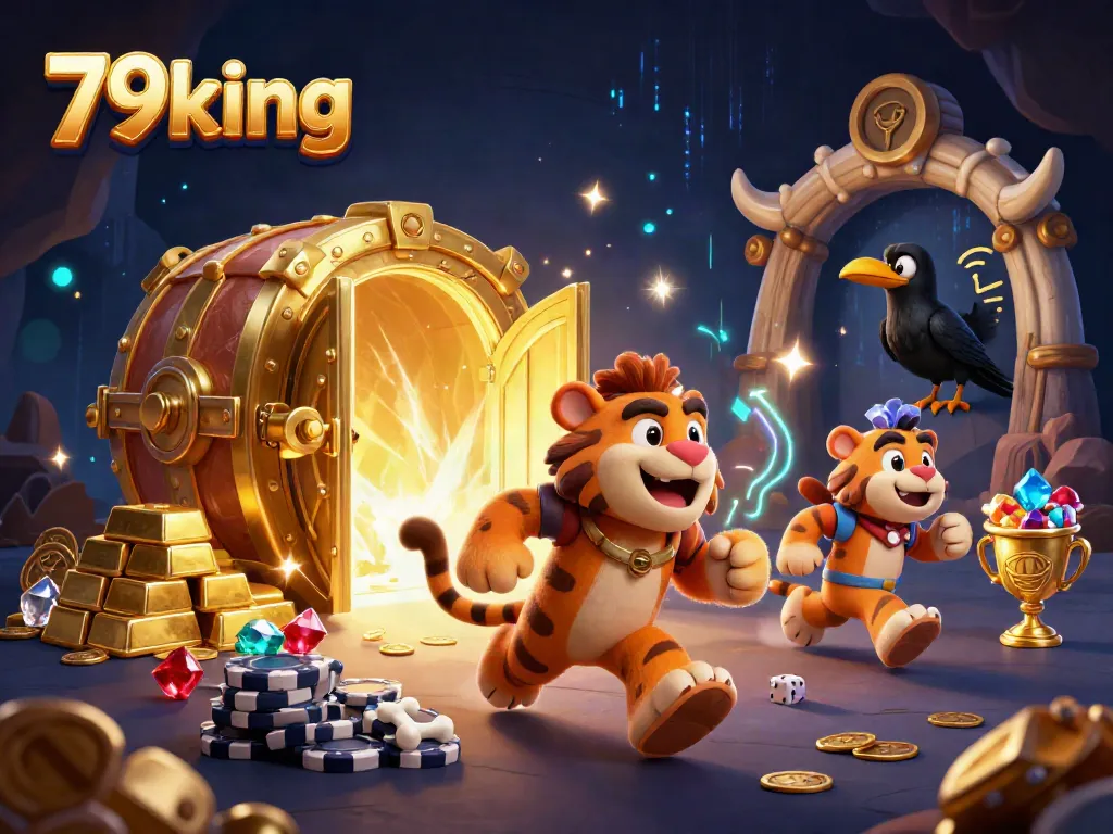 Play lucky games at 79king with captivating visuals featuring a prehistoric casino adventure.