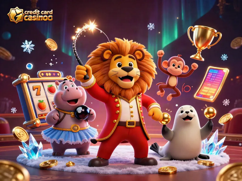 Experience the thrill of credit card casinos with vibrant 3D cartoon characters and dynamic gaming elements.
