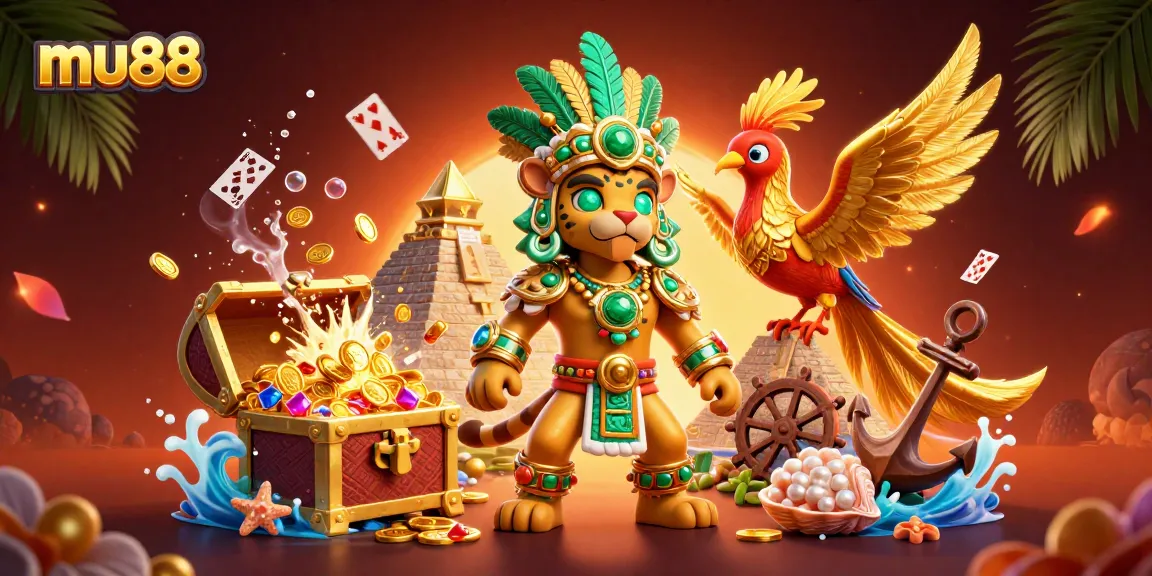 Experience thrilling games at mu88 with vibrant characters and dynamic action in this captivating illustration.