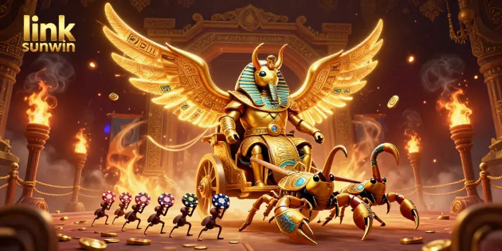Experience the thrill of gambling with link sunwin in this vibrant, detailed 3D illustration showcasing epic casino elements.