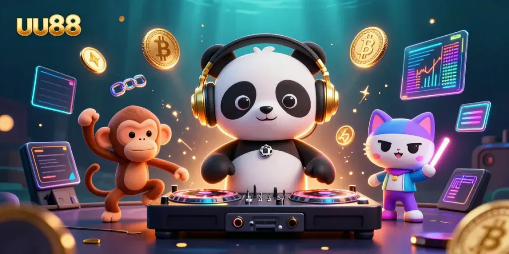 Experience thrilling gaming at uu88 with vibrant characters in a dynamic 3D casino scene.