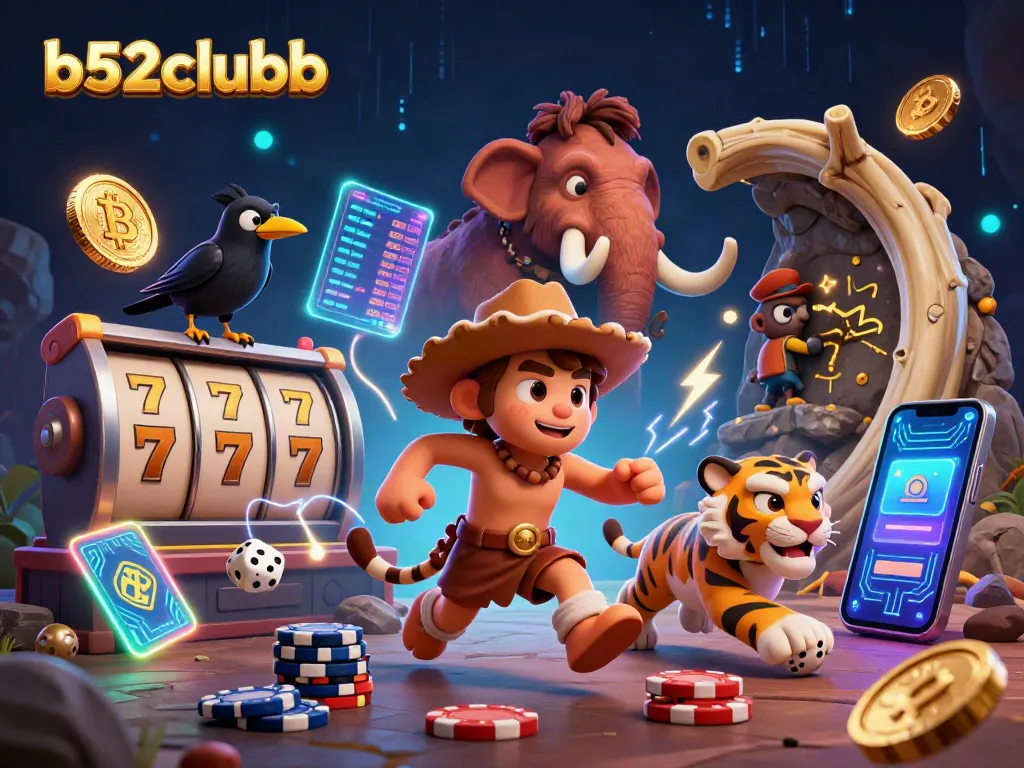 Play exciting games at b52clubb with vibrant slot reels and prehistoric casino fun!