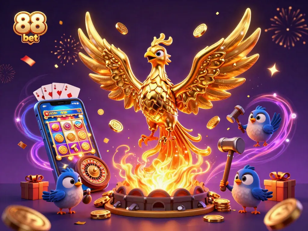 Experience the thrill of gaming with 88 bet's vibrant casino illustration, showcasing excitement and rewards.