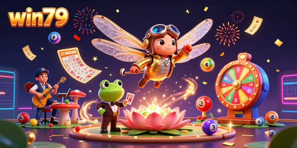 Experience thrilling wins at win79 with a dragonfly pilot, frog croupier, and lively jazz band.