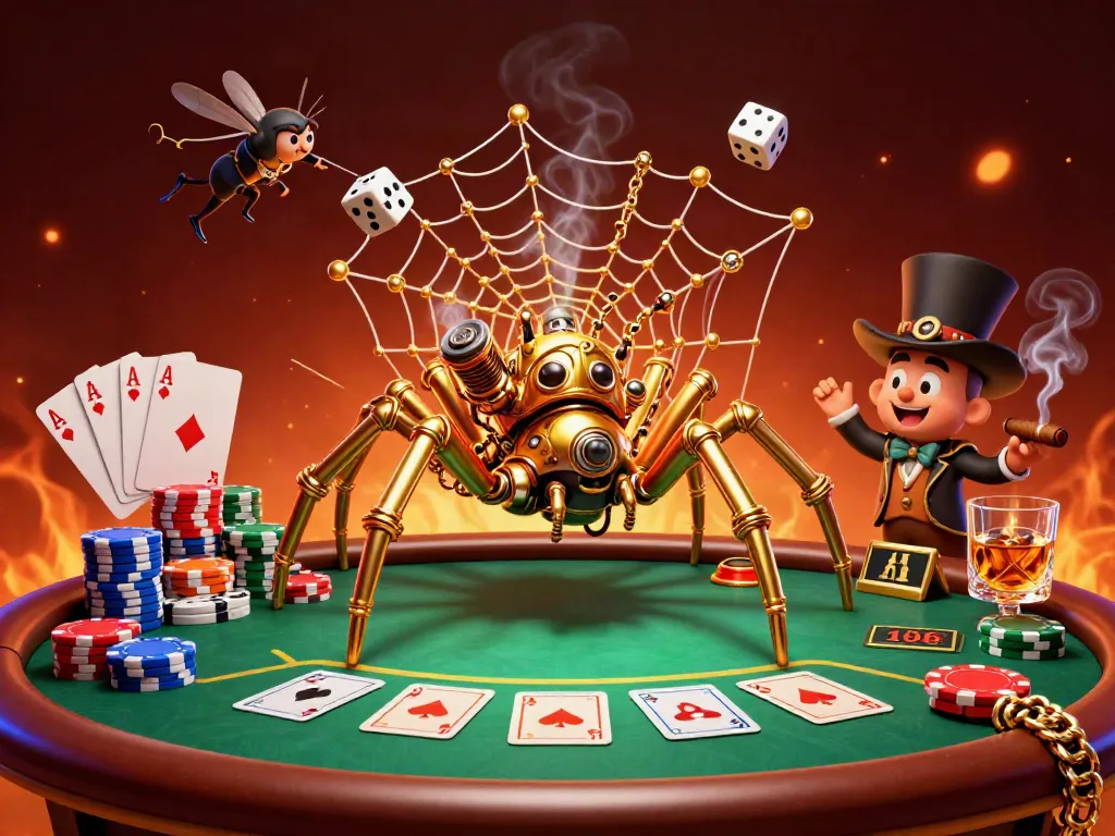 Experience the thrill at XX8 casino, where a golden spider spins a poker web of excitement.