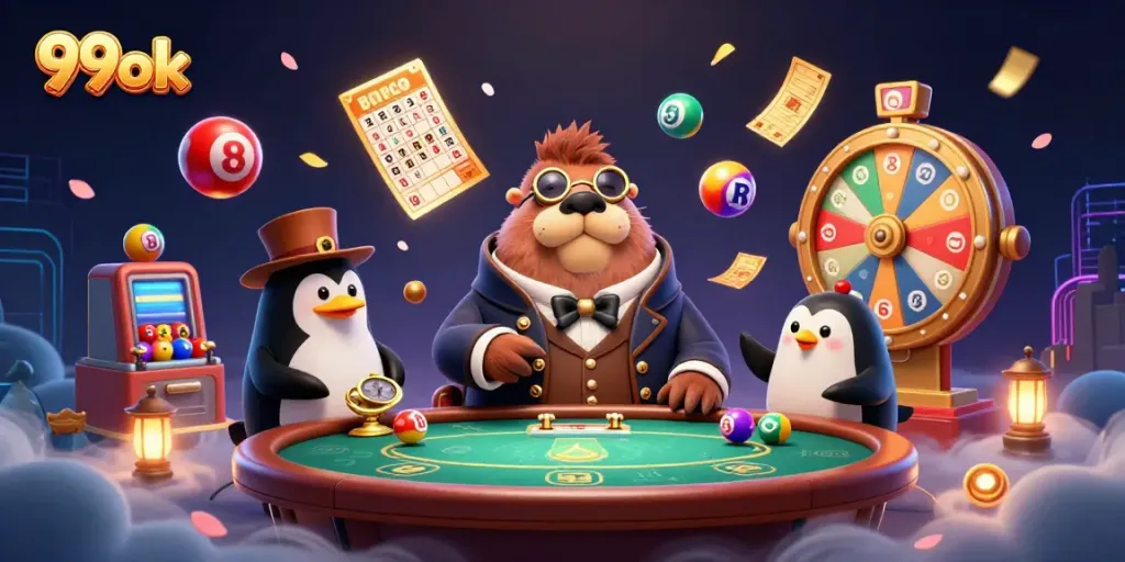 Experience thrilling games at 99ok with vibrant elements of an underwater poker party.