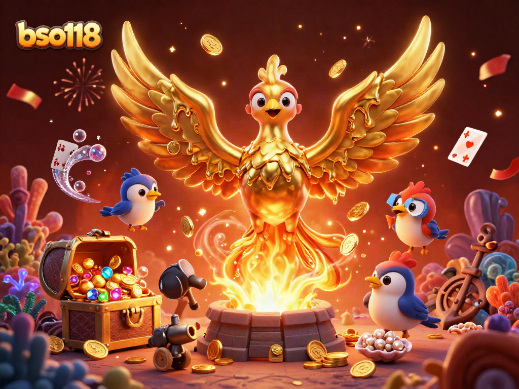 Experience the excitement of bso118 with a vibrant casino-themed illustration showcasing engaging elements.