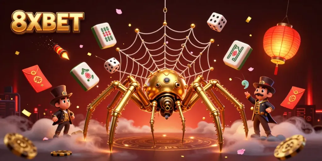 Experience exhilarating gaming with 8XBET in this captivating illustration of luck and chance.