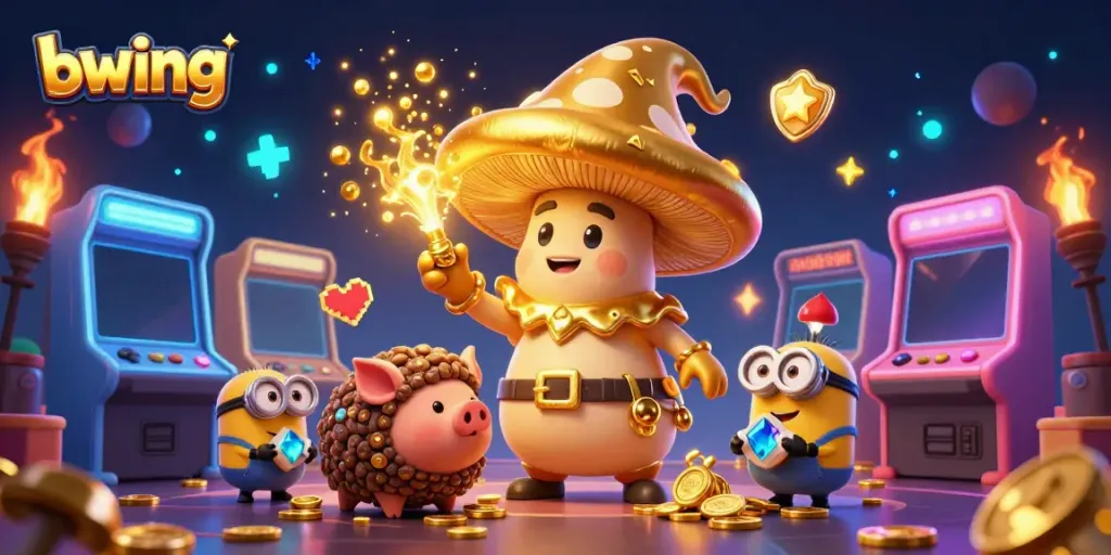 Experience exciting treasures with bwing's golden wizard and adventures in a vibrant casino world.