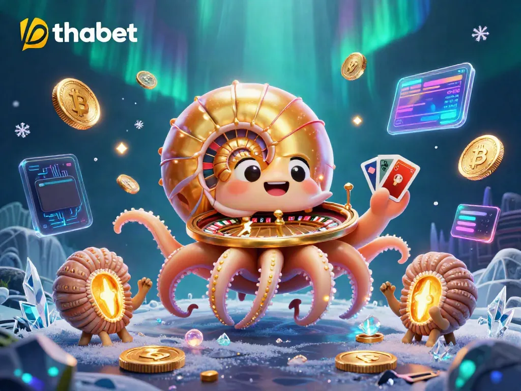 Experience the thrill of gambling at thabet with a vibrant 3D casino illustration full of gaming elements.