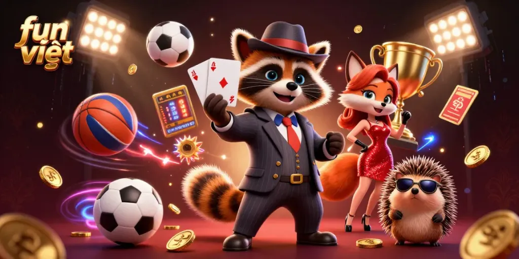 Engage with fun việt in an exciting casino setting featuring charming characters and vibrant betting action.