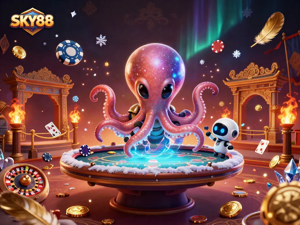 Engage in thrilling gameplay at SKY88 with a vibrant live casino atmosphere featuring galactic characters.