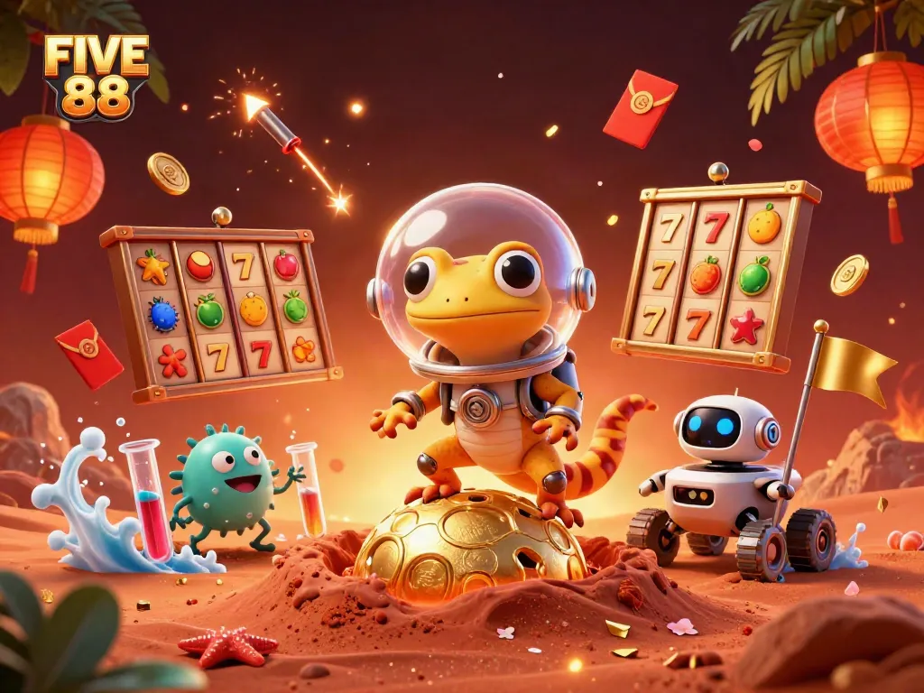 Engage with FIVE 88 and explore thrilling jackpot opportunities in a vibrant Martian casino.