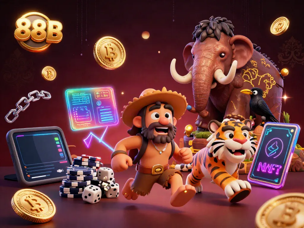 Engage in vibrant gaming with 88B in a prehistoric casino atmosphere.