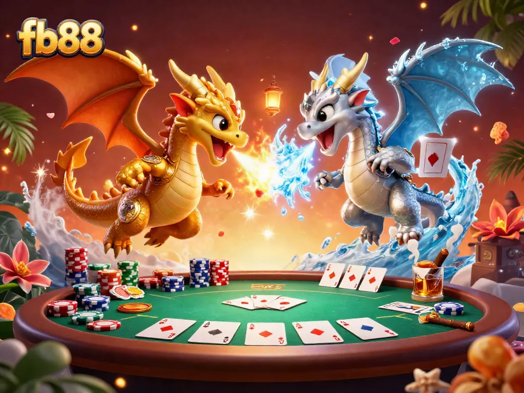 Engage in thrilling gameplay with fb88's dynamic poker scene featuring legendary dragons.